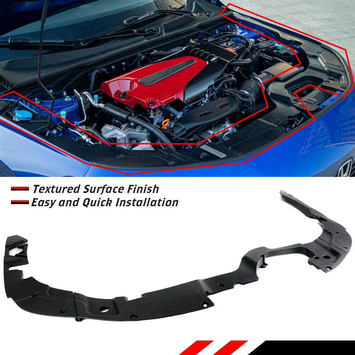 Snap-In Black Left Driver Side Knee Cover Panel For 2022-2026 Honda Civic (Perfect Fit, Soft Touch)