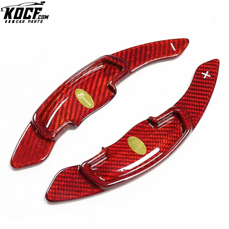thumbnail image 2 of Aazon.co: 2PCS Steering Wheel Tri Paddle Shifter Extensions Carbon Fiber Decal Sticker 2 of 10