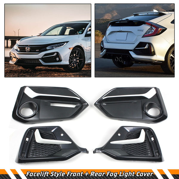 Fog Light Covers Compatible 2017-2021 Honda Civic 5 Door Hatchback