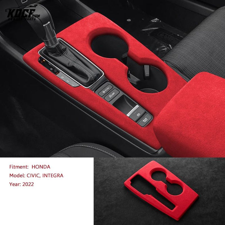 Suede Alcantara Interior Shift Knob, Center Console and Armrest Covers For 11th Gen 2022+ Honda Civic and Integra