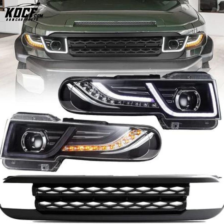 LED Headlights With Grille For Toyota Fj Cruiser 2007-2015