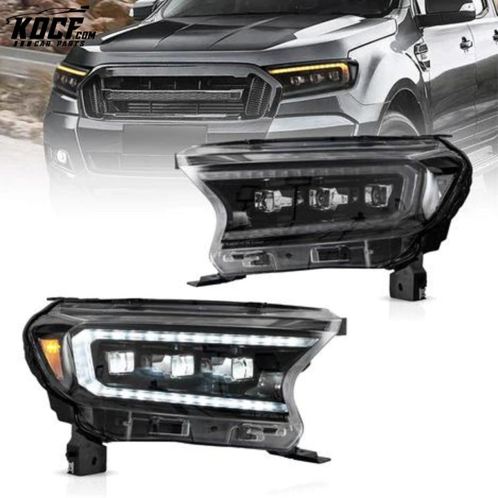 LED Matrix Projector Headlights For Ford Ranger 2019+ [North American version]