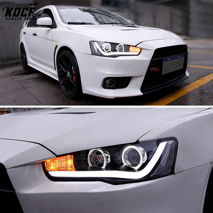 LED Headlights For Mitsubishi Lancer EVO X 2008-2017 Aftermarket Front Lights