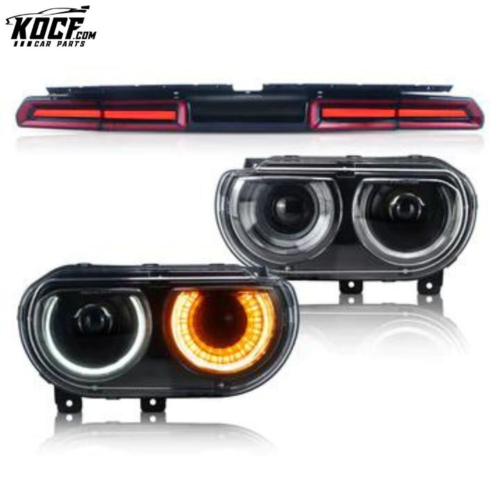 LED Projector Headlights And Taillights For Dodge Challenger 2008-2014