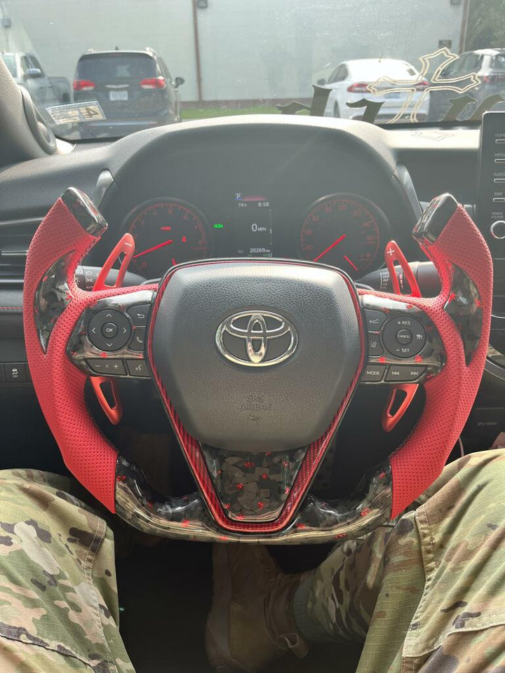 Toyota Camry Compatible Real Carbon Fiber Steering Wheel Camry 2018-2024 Customizable