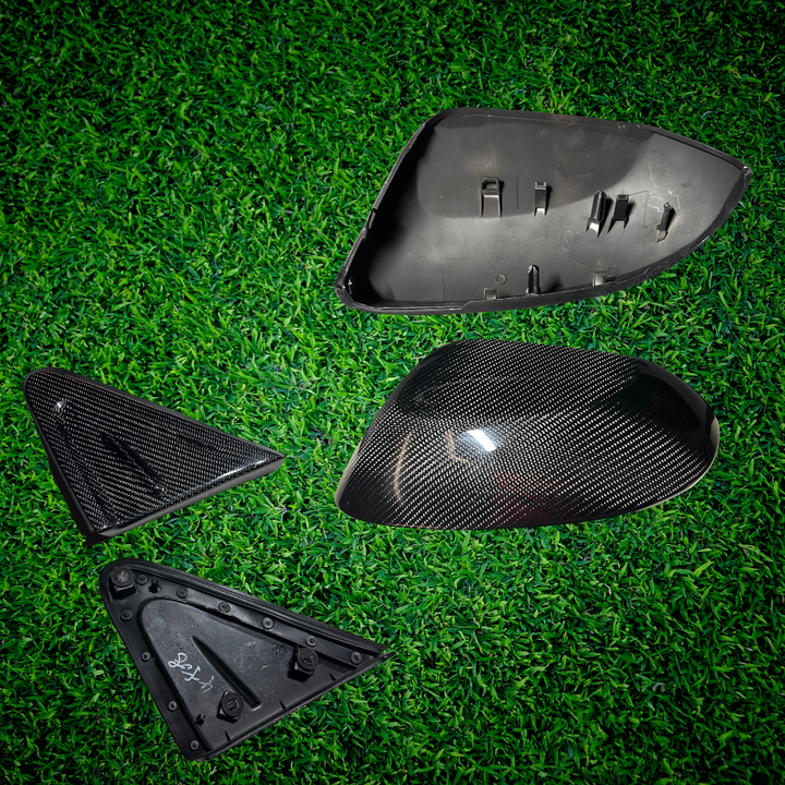 Carbon Fiber Mirror Caps / Triangle Corners Replacements Compatible for e210 2019-2023 Toyota Corolla