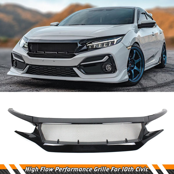 Front Grill Compatible 2016-2021 Honda Civic 2/4/5 Door Models (Will Not Fit 2019 Models)