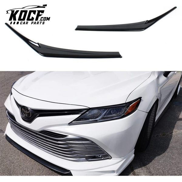 Glossy Black Headlight Eyelid Eye Lid Cover Eyebrows Compatible with for 2018-2024 Toyota Camry