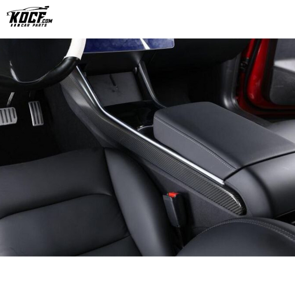 Accessories Matt Dry Carbon Center Console Side Panel Cover Trims 2 Pcs For Tesla Model 3 Model Y 2019+