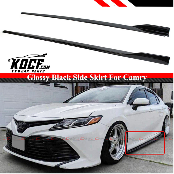 JDM GT Glossy Black Side Skirt Extension Compatible for 2018-2024 Toyota Camry