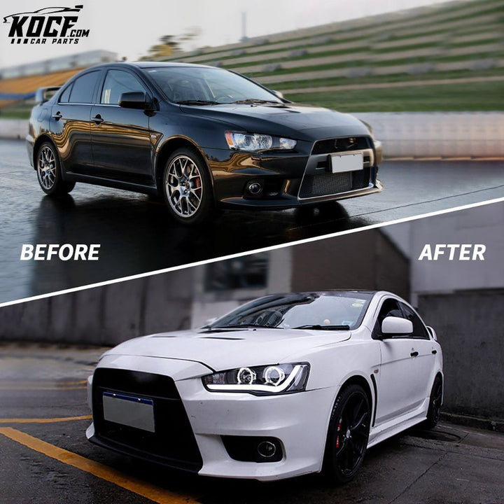 LED Headlights For Mitsubishi Lancer EVO X 2008-2017 Aftermarket Front Lights