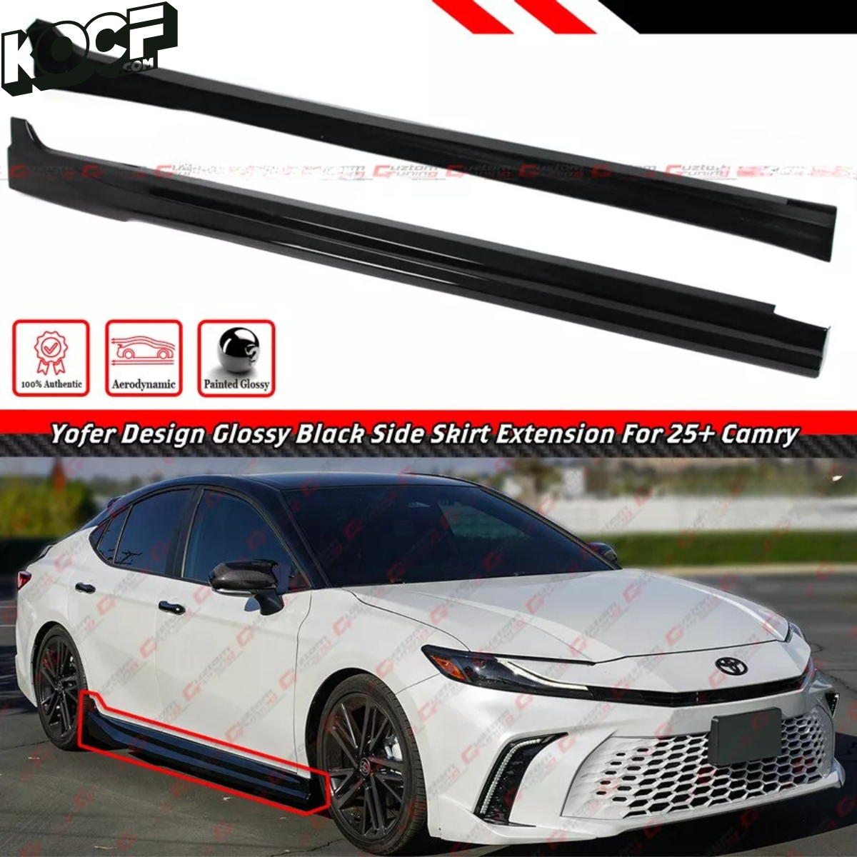 Yofer Design Glossy Black Side Skirt Extension Compatible With 9th Gen ...