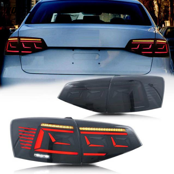 LED Tail Lights For 2015-2018 Volkswagen [VW] Jetta With Start Up Animation /With Sequential Turn Signal Rear Lamps Assembly