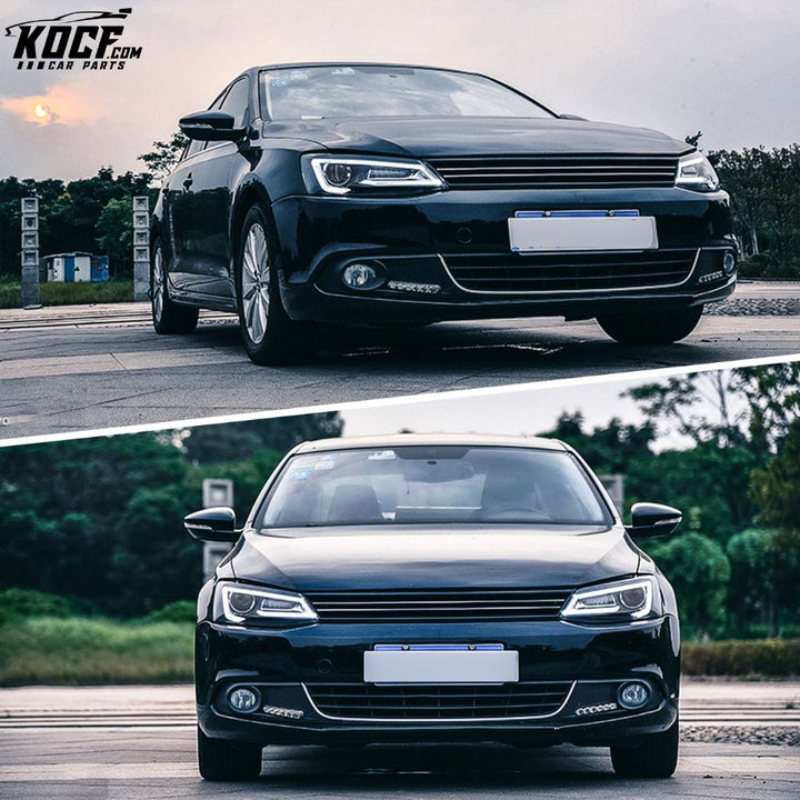 LED Headlights For Volkswagen Jetta MK6 2011-2018 with Sequential Aftermarket Front Lights