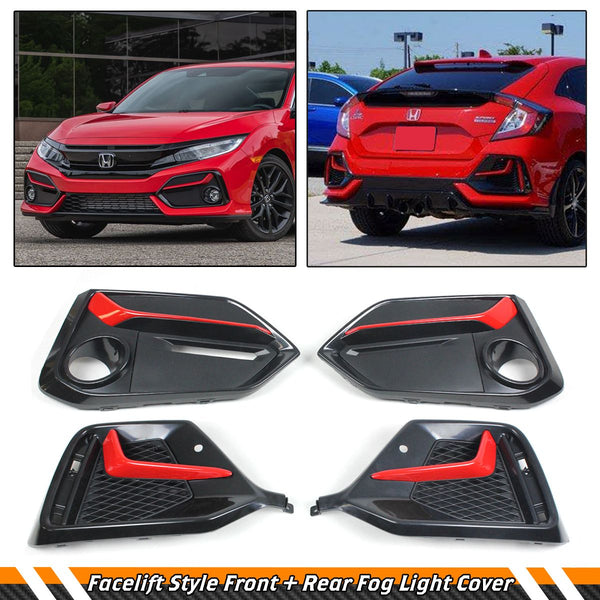 Fog Light Covers Compatible 2017-2021 Honda Civic 5 Door Hatchback