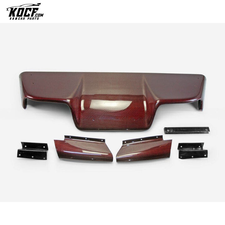 03-08 Z33 350Z INFINITI G35 COUPE 2D JDM TS STYLE REAR DIFFUSER 6PCS (WITH FITTING) RED CARBON FIBER - USA WAREHOUSE