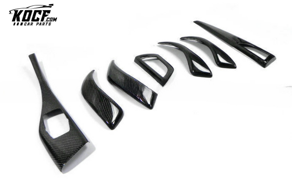 FOR BMW 1 Series F20 F21 Real Carbon Fiber Interier Dash Trim Cover LHD 7PCS High Model Glossy CF