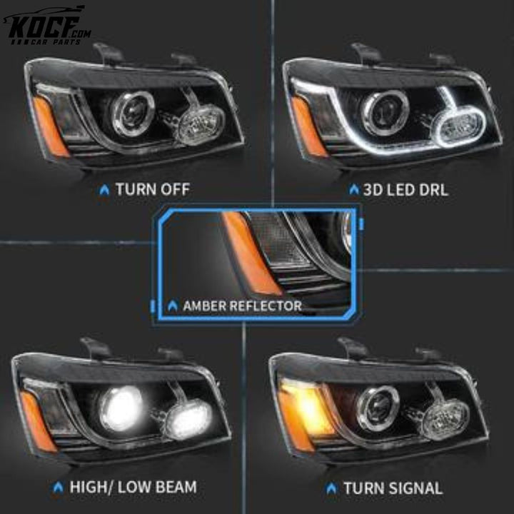 LED Projector Headlights for Toyota Highlander 2001-2007 Aftermarket Front Lamps