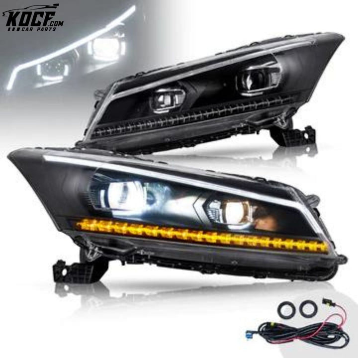 LED Projector Headlights For Honda Accord 2008-2012 (NOT FOR 2-DOOR COUPE) With Sequential indicators Turn Signals