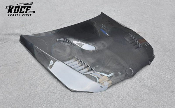 2008-2012 BMW 3 SERIES E30 E36 E46 E90 E91 E92 E93 F30 F31 F34 G20 Coupe Convertible M3 V2 Style Real Carbon Fiber Front Hood