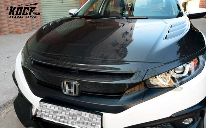 2016-2018 10TH GEN CIVIC FC FRONT GRILL COVER STICK ON TYPE (EYELIDE SHOULD INSTALL WITH GRILLE COVER)