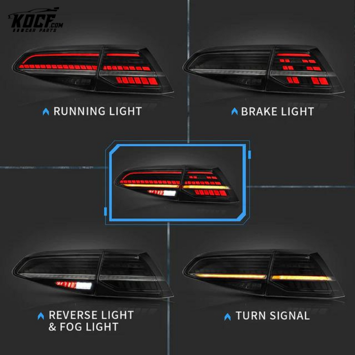 LED Tail lights For 2015-2021 Volkswagen Golf 7 MK7 MK7.5 Fits Hatchback