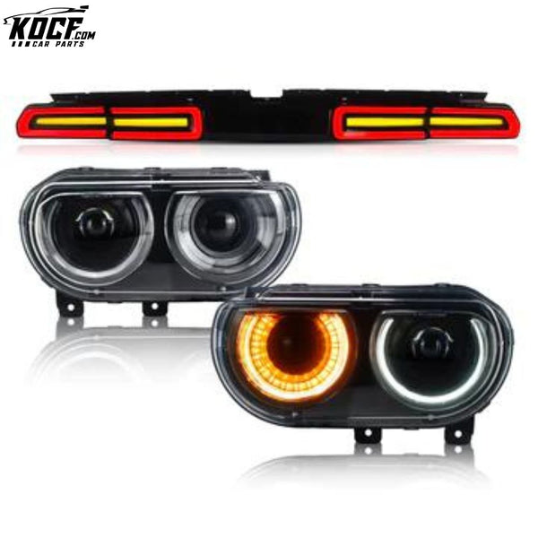 LED Projector Headlights And Taillights For Dodge Challenger 2008-2014