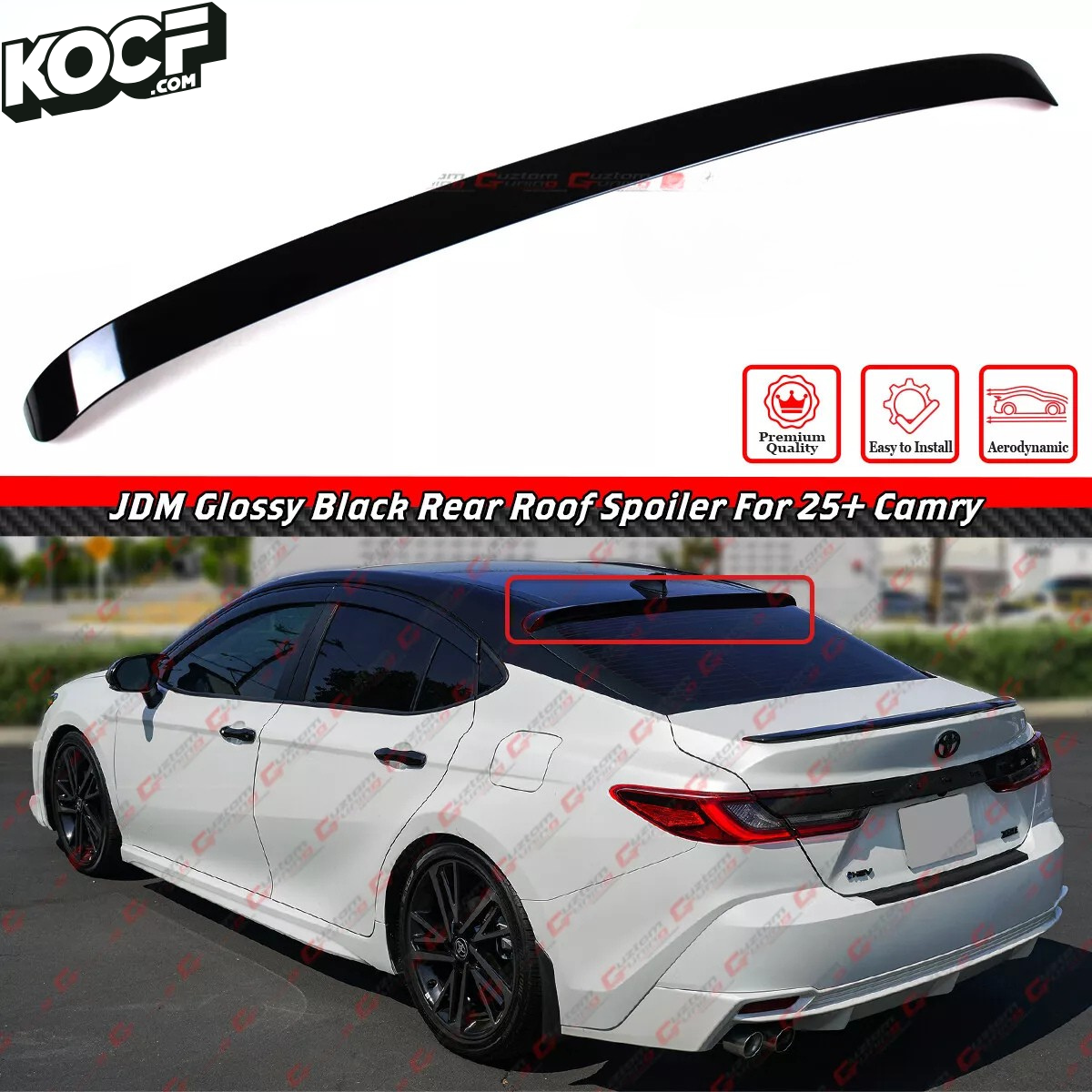 JDM Glossy Black Rear Roof Spoiler Compatible With 9th Gen 2025-Presen ...