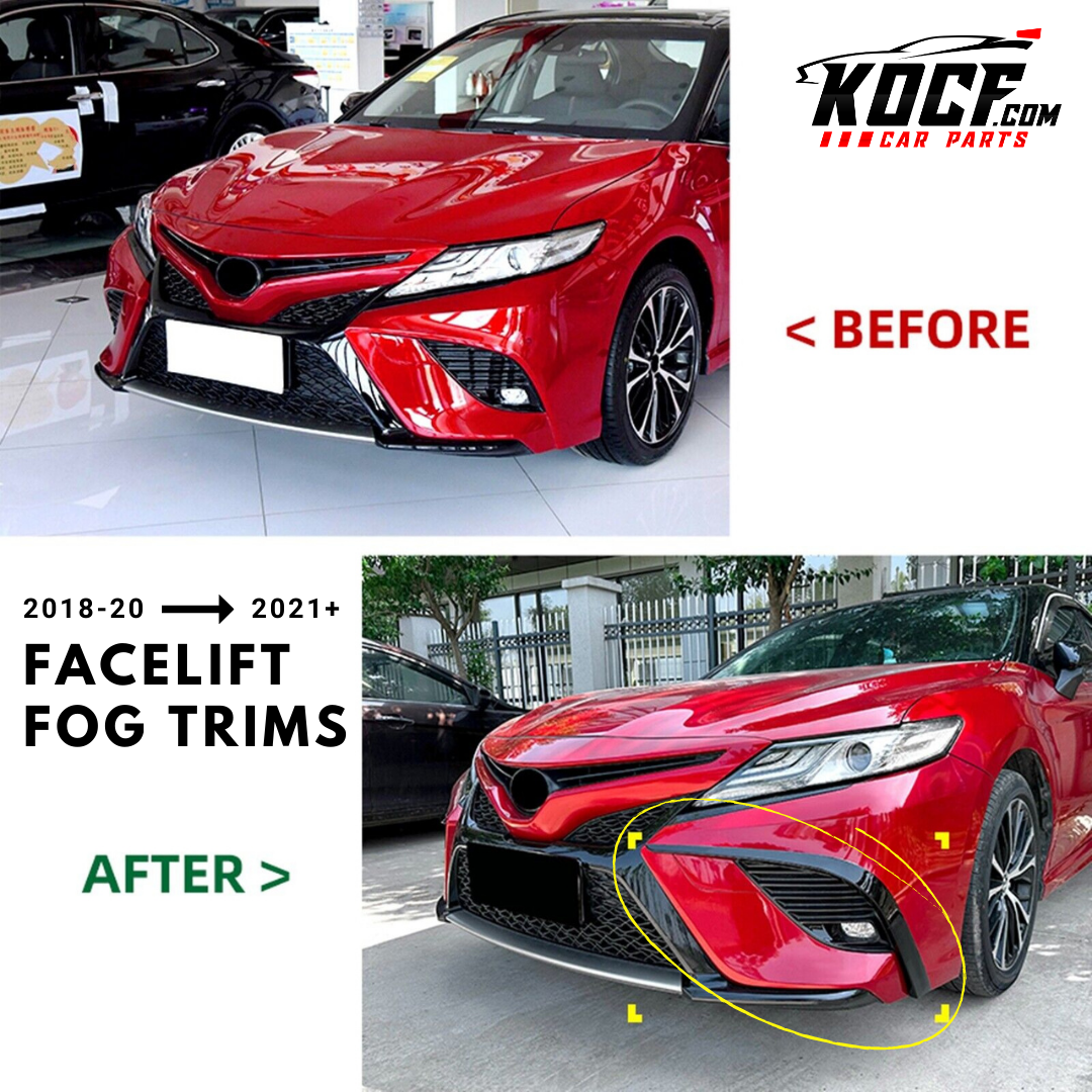 Facelift Fog Trim Cover Conversion Kit Gloss Black Compatible for 2018-2020 Toyota Camry XSE & SE - VIP Price
