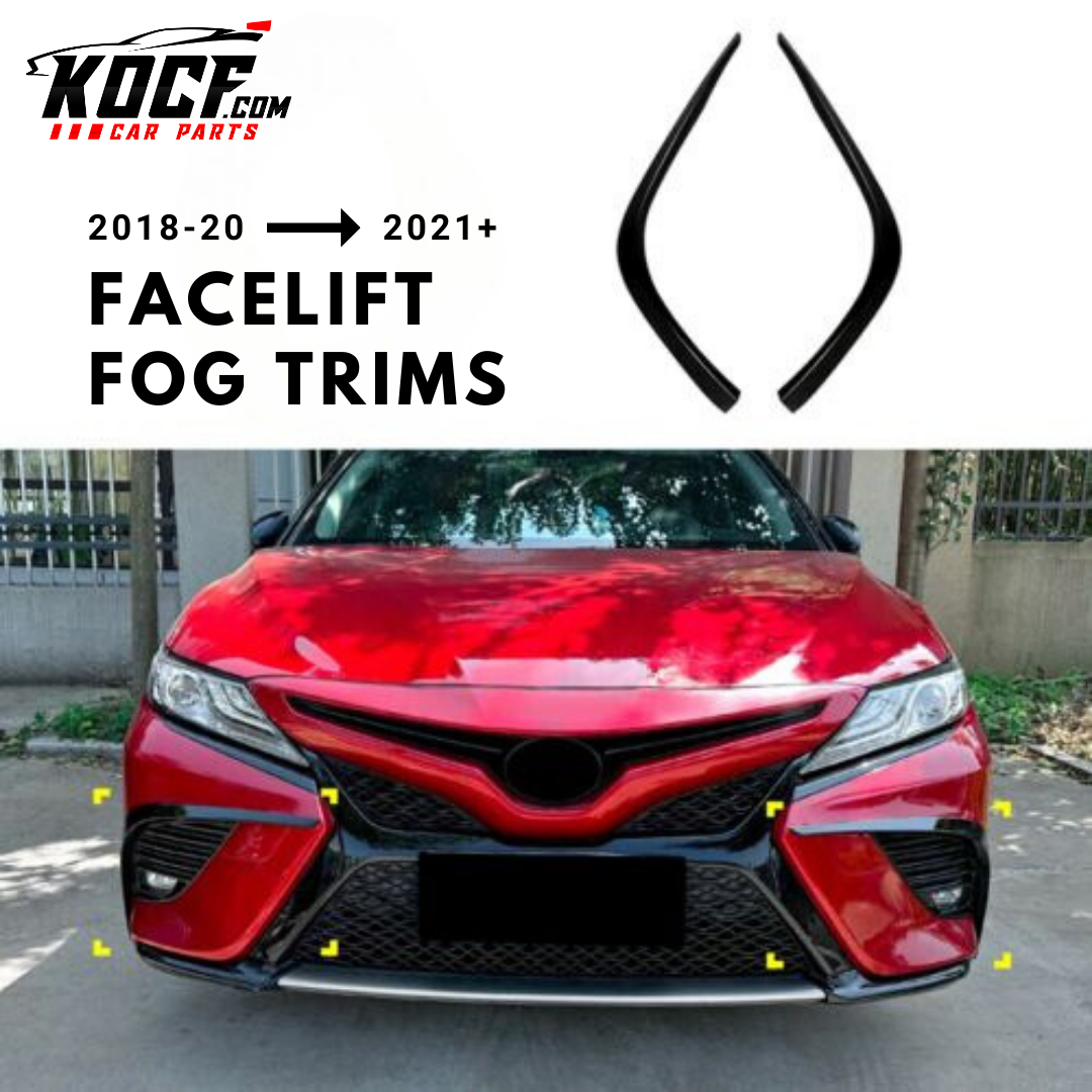 Facelift Fog Trim Cover Conversion Kit Gloss Black Compatible for 2018-2020 Toyota Camry XSE & SE - VIP Price