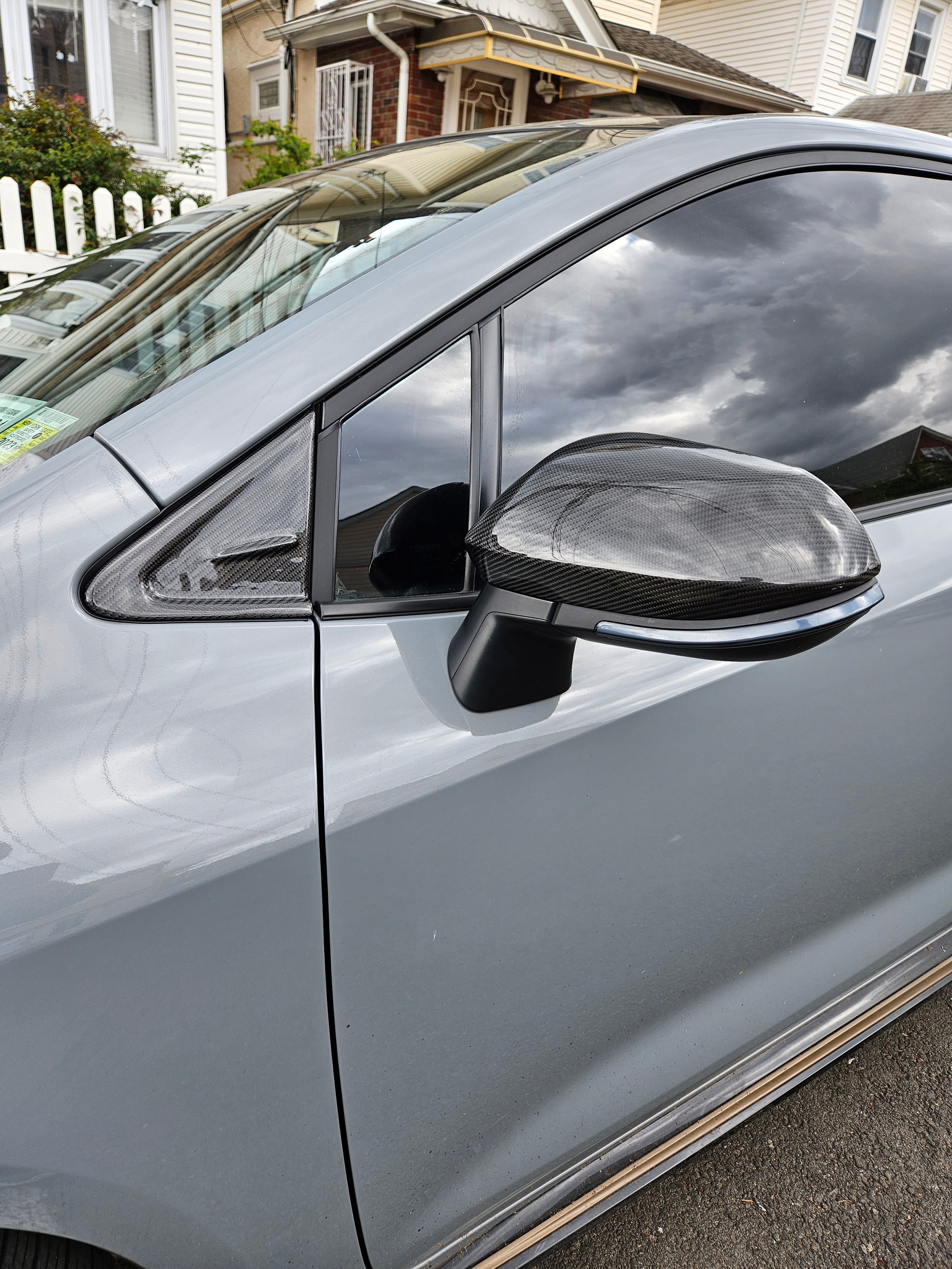Carbon Fiber Mirror Caps / Triangle Corners Replacements Compatible for e210 2019-2023 Toyota Corolla - VIP Price