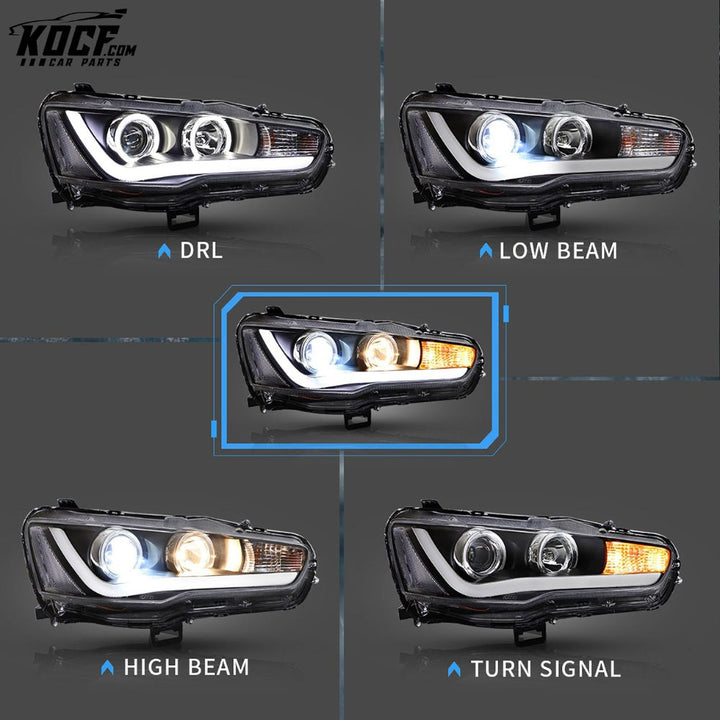 LED Headlights For Mitsubishi Lancer EVO X 2008-2017 Aftermarket Front Lights