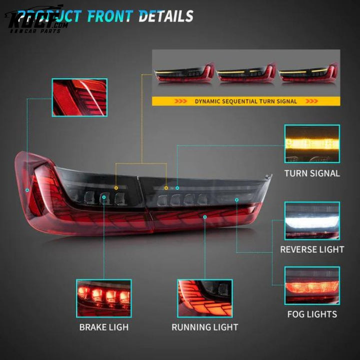 LED Tail Lights Fits 2019+ BMW 3-Series G20 Aftermarket Rear Lamps