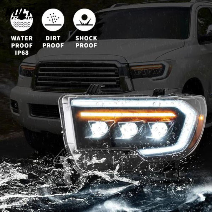 LED Headlights For [2007-2013 Toyota Tundra] and [2008-2020 Toyota Sequoia] Front Lights