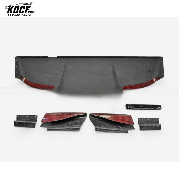 03-08 Z33 350Z INFINITI G35 COUPE 2D JDM TS STYLE REAR DIFFUSER 6PCS (WITH FITTING) RED CARBON FIBER - USA WAREHOUSE