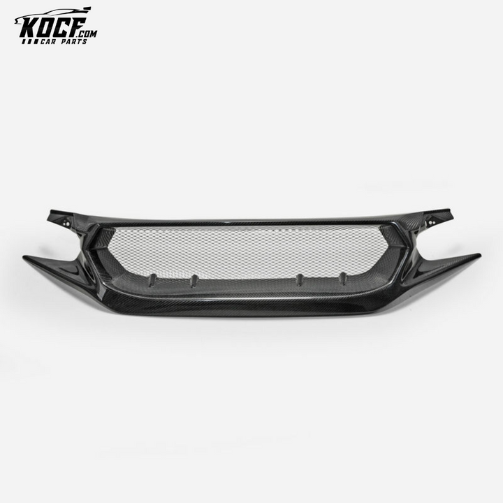 17 ONWARDS CIVIC TYPE R FK8 JS STYLE FRONT GRILL (ALSO FIT FC1/FK7 NEED CUT ONE SHORT PANEL) FORGED CARBON LOOK- USA WAREHOUSE