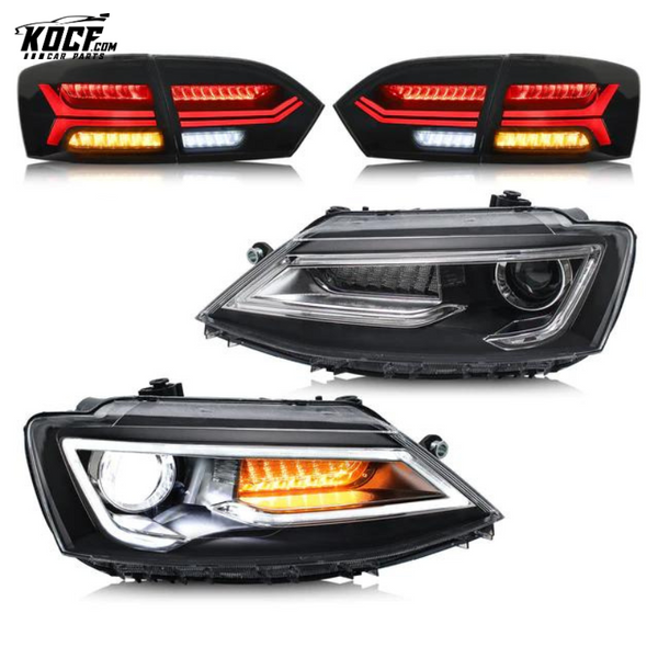 LED Headlights & Tail Lights For Volkswagen Jetta MK6 2011-2014 Aftermarket Front & Rear Lights