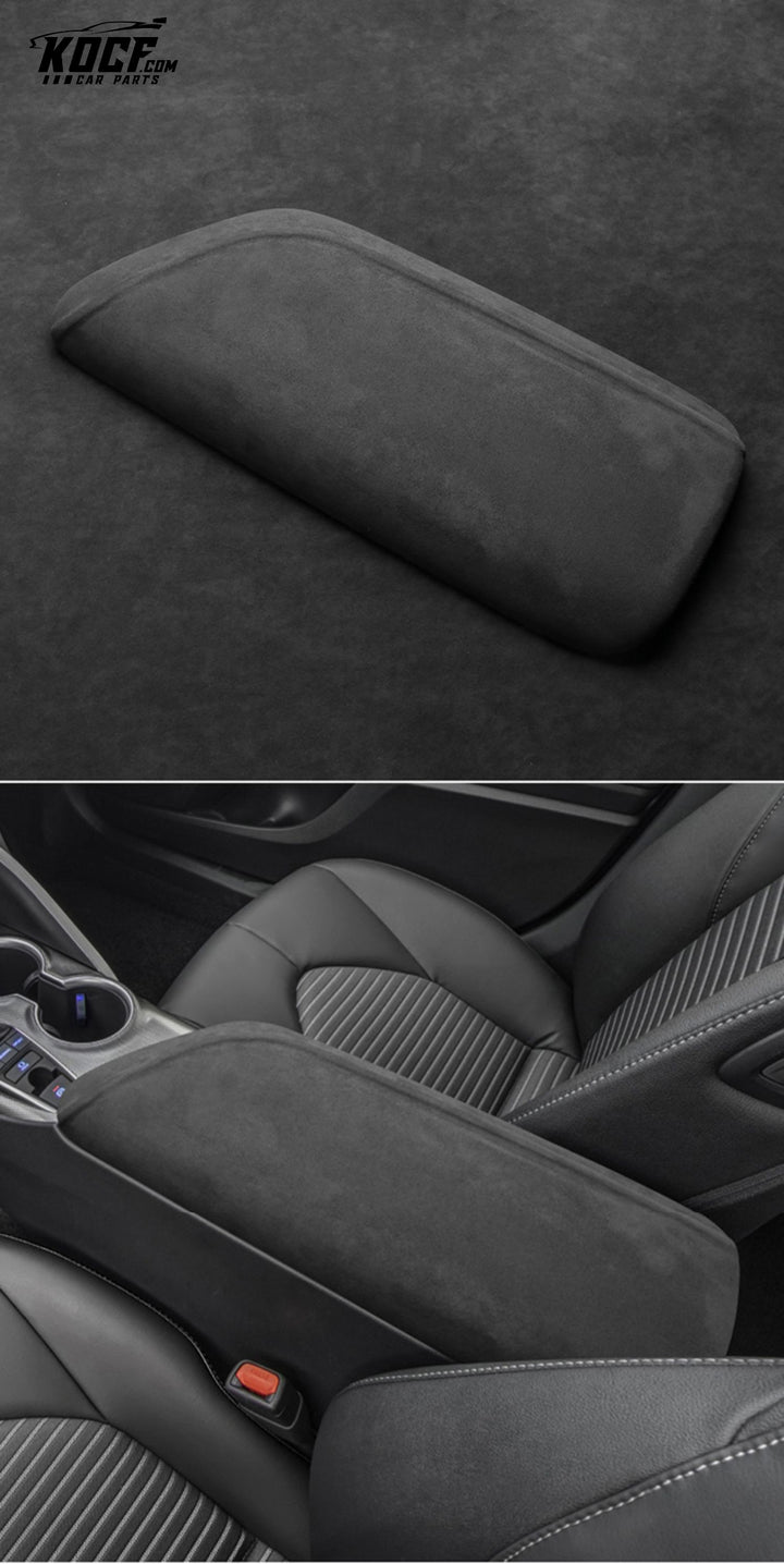 Suede Alcantara Interior Accessory Covers for Interior Armrest and Shift Knob Compatible with 2018-2024 Toyota Camry