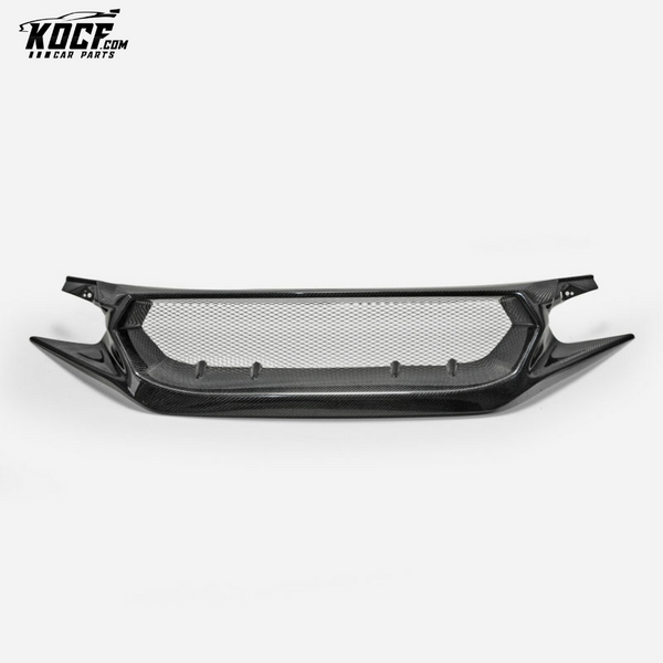 17 ONWARDS CIVIC TYPE R FK8 JS STYLE FRONT GRILL (ALSO FIT FC1/FK7 NEED CUT ONE SHORT PANEL) CARBON FIBER- USA WAREHOUSE