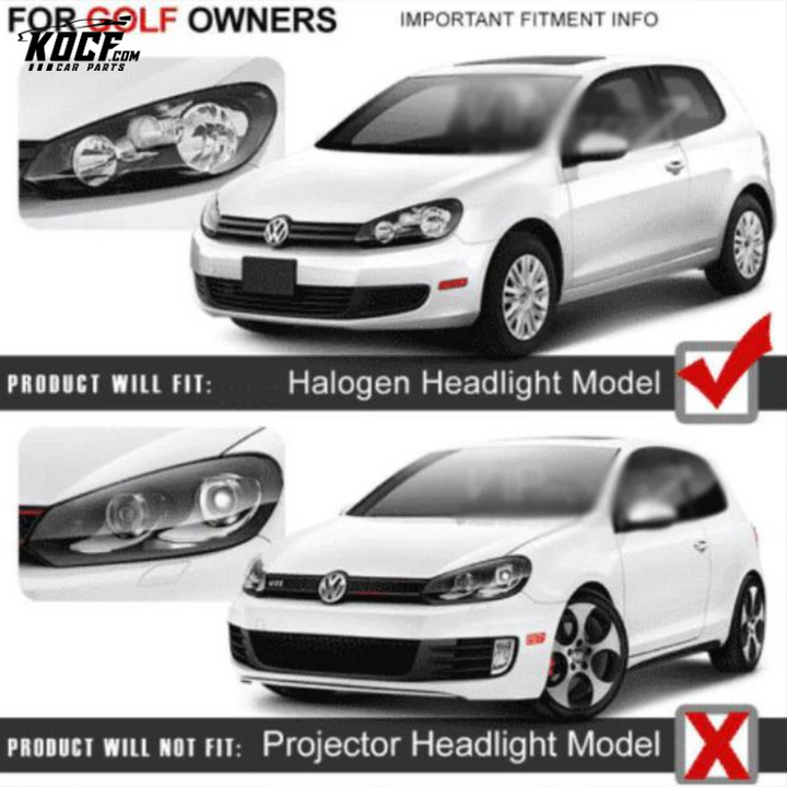 LED Front Lights For Volkswagen Golf Mk6 2009-2014 Fits with Factory Halogen Headlights Models