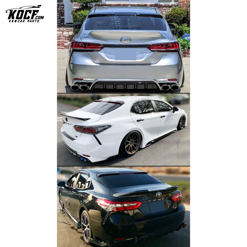 Black Curved Rear Window Windshield Visor Roof Spoiler for 8th Generation Toyota Camry 2018-2024 - VIP Price