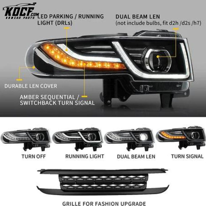 LED Headlights With Grille For Toyota Fj Cruiser 2007-2015