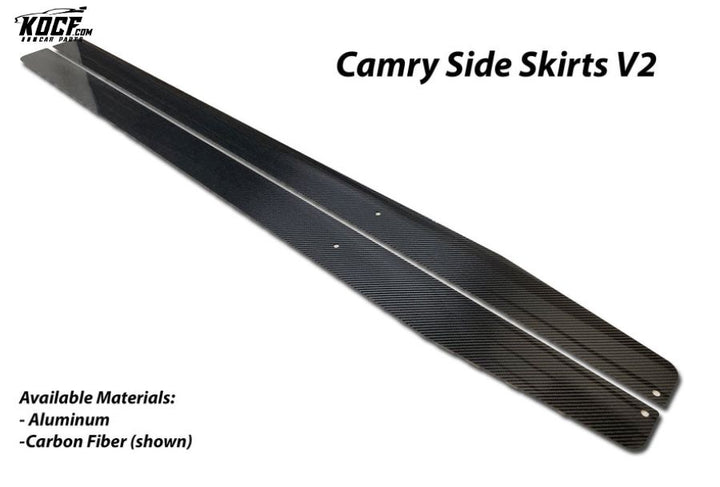 Carbon Fiber or Aluminum Splitter Side Skirts for 2018-2024 Toyota Camry