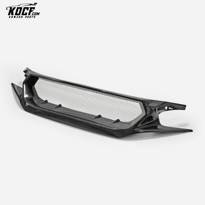 17 ONWARDS CIVIC TYPE R FK8 JS STYLE FRONT GRILL (ALSO FIT FC1/FK7 NEED CUT ONE SHORT PANEL) FORGED CARBON LOOK- USA WAREHOUSE