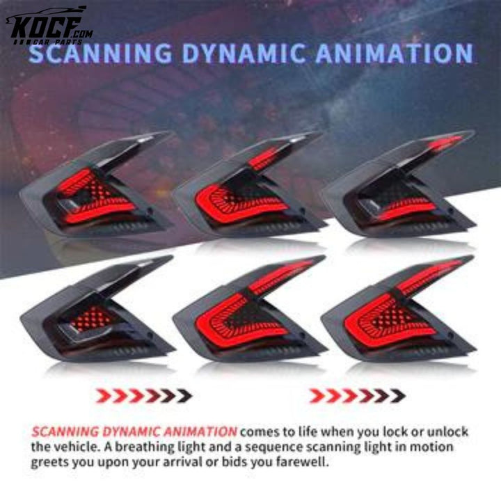 Led Rear lamps For 2016-2021 Honda Civic Sedan 10th Gen Aftermarket Tail Lights