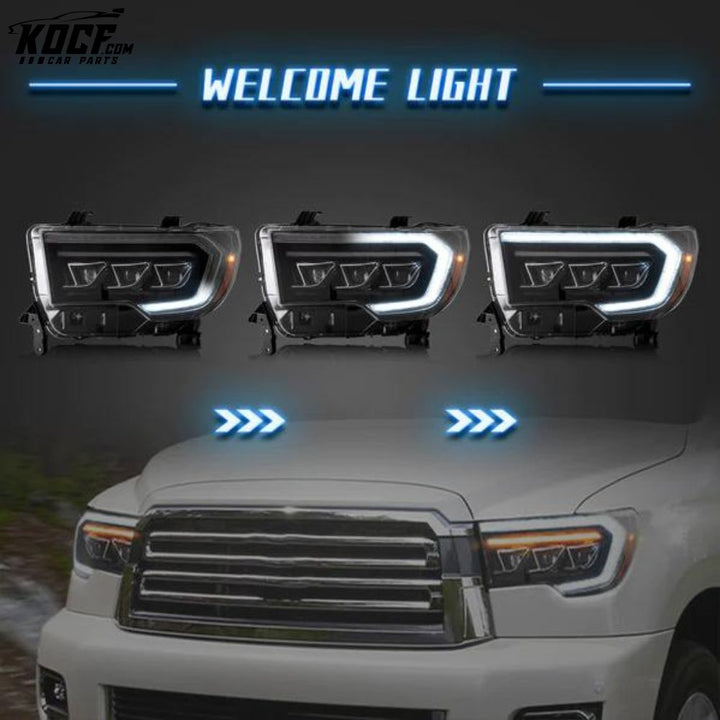 LED Headlights For [2007-2013 Toyota Tundra] and [2008-2020 Toyota Sequoia] Front Lights