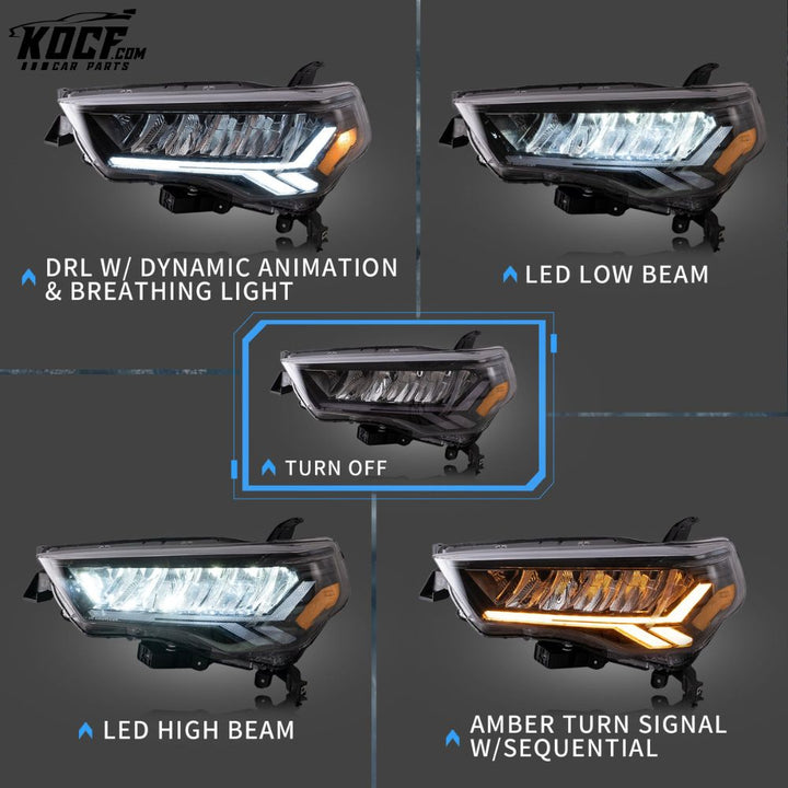 LED Headlights For Toyota 4Runner 2014-2023 Front Lights Assembly