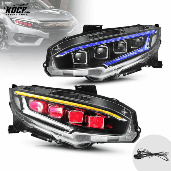 2016-2021 Honda Civic Sedan Hatchback Coupe LED Headlights Front Lights Assembly