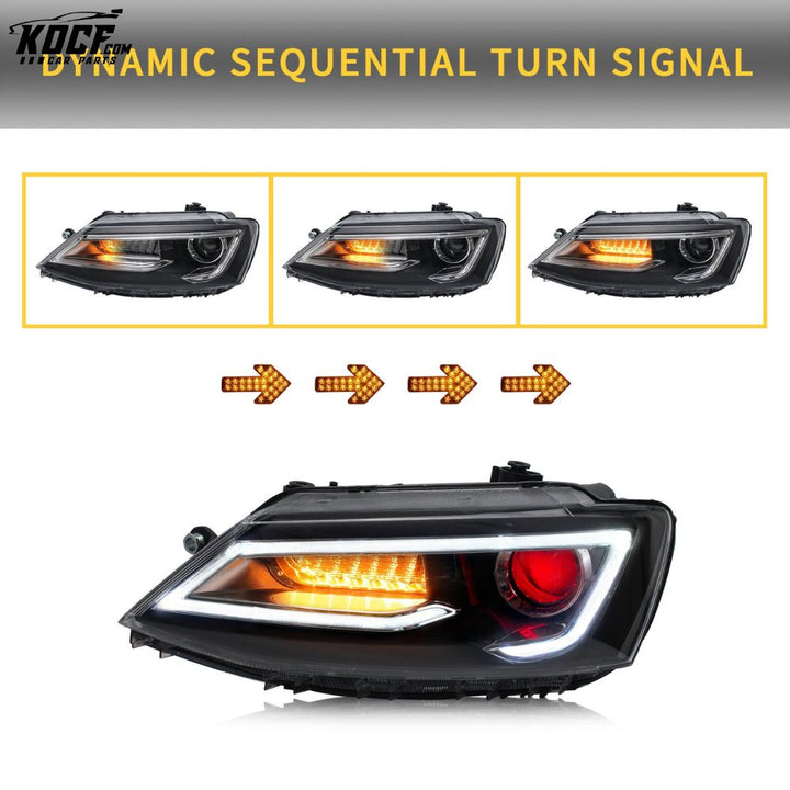 LED Headlights For Volkswagen Jetta MK6 2011-2018 Front Lights Assembly