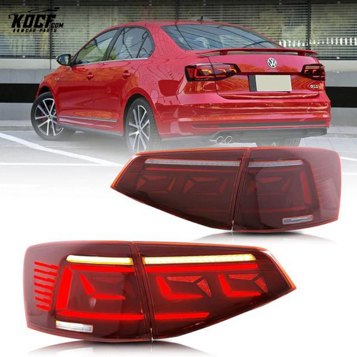 LED Tail Lights For 2015-2018 Volkswagen [VW] Jetta With Start Up Animation /With Sequential Turn Signal Rear Lamps Assembly